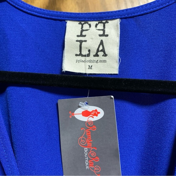 PPLA LADIES Summer Wrap V-Neck Ruffle Dress - COBALT BLUE - SIZE M - NWT - Picture 4 of 6